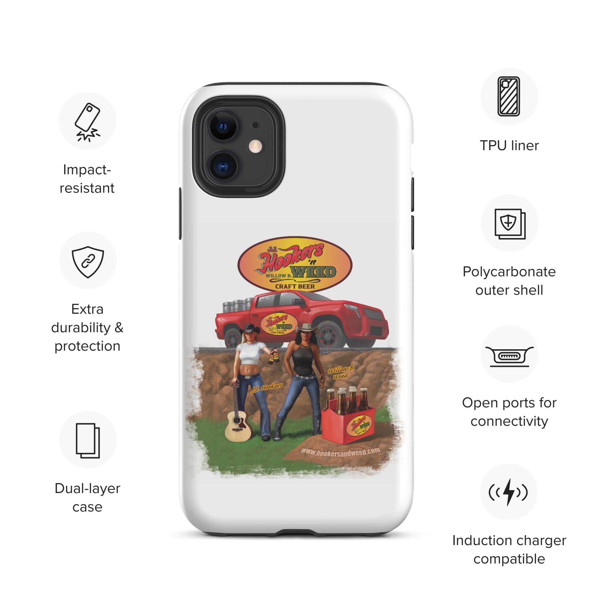 Hookers 'n Weed Tough iPhone case